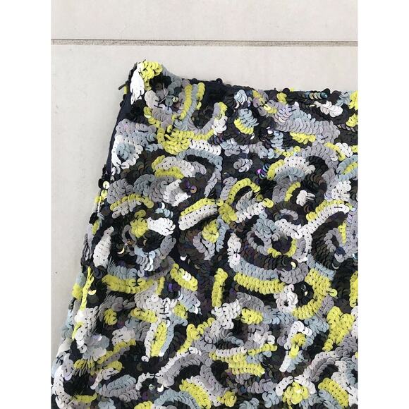 French Connection Multicolor Sequin A-Line Mini Skirt Lined FLAW - Picture 9 of 10